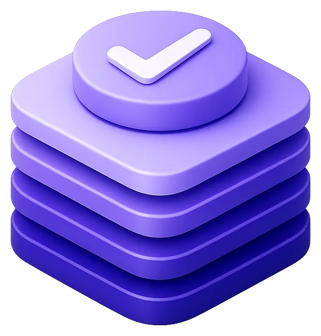 Layered plates with a checkmark, representing an ordered compliance framework